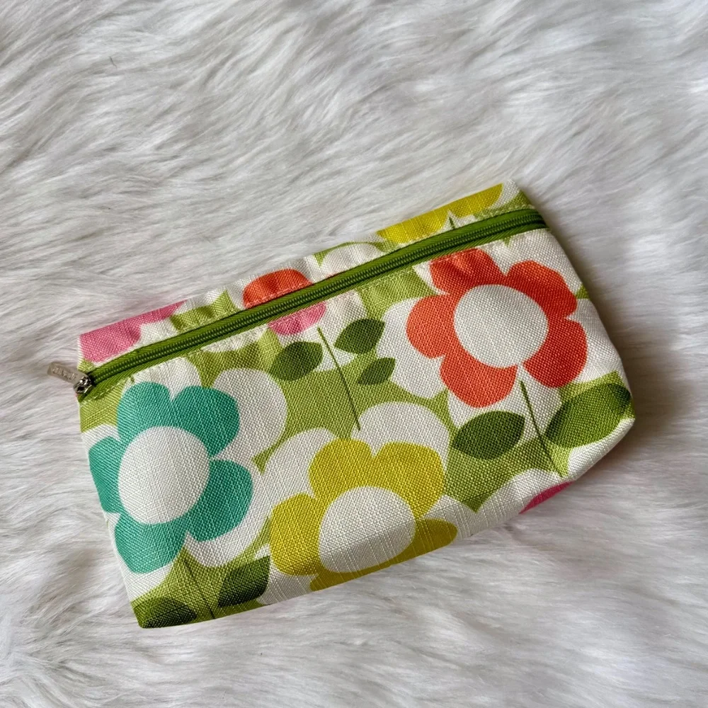 Clinique Retro Floral Cosmetic Pouch Zipper‎ Bag